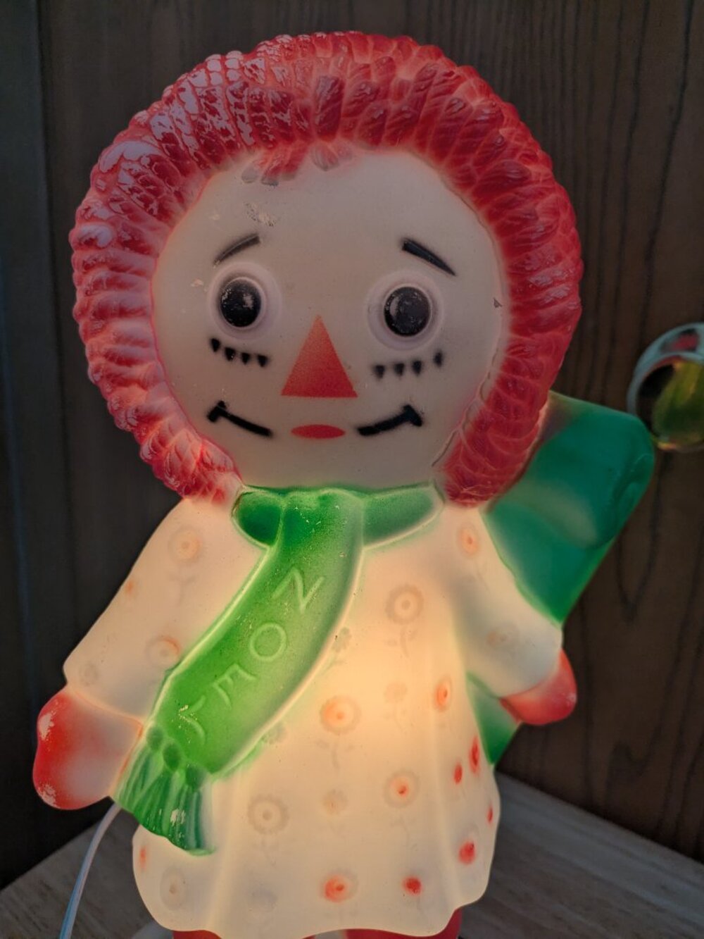 VTG Holiday Blow Mold Raggedy Ann Christmas Light Up Working 1973 Yard Decor - Picture 3 of 12